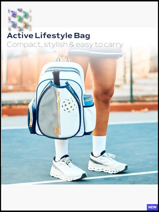 Pickleball Backpack with Paddle Holder Large Capacity Travel main image 5